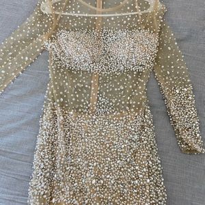 Crystal/diamond sheer dress